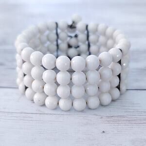 Vintage Bracelet Off White Chunky Wrap Bracelet Statement
